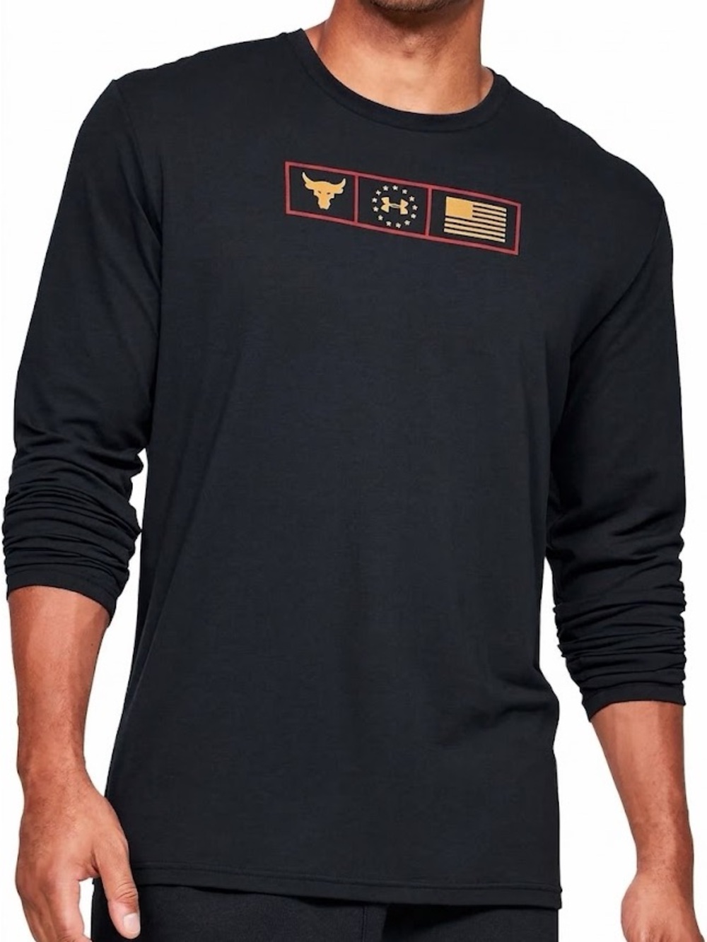 Under Armour Men's Freedom x Project Rock Respect Long Sleeve Shirt XL Black